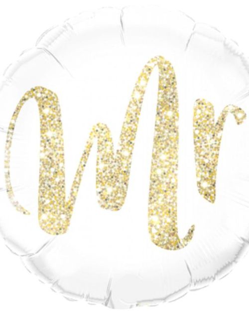 Gold Glitter Mr Foil Balloon
