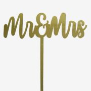GoBake Mr & Mrs Cake Topper – Gold