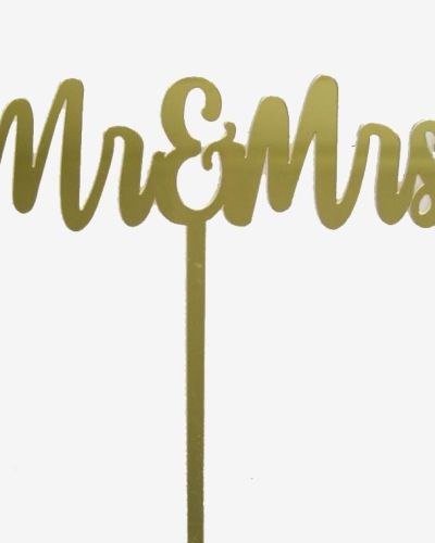 GoBake Mr & Mrs Cake Topper – Gold