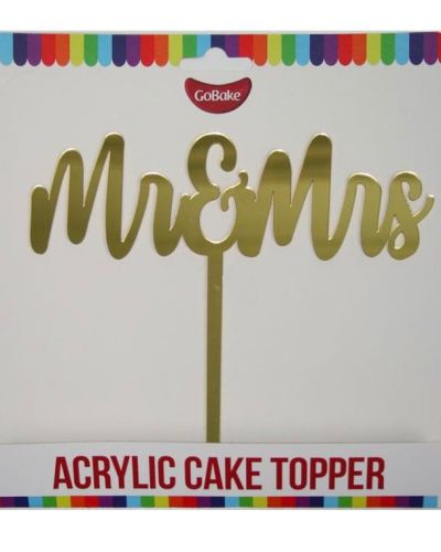 GoBake Mr & Mrs Cake Topper – Gold
