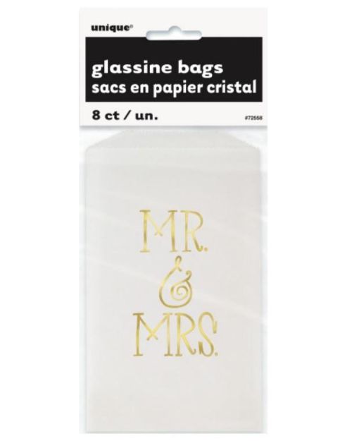 Mr & Mrs Glassine Treat Bags 8pk