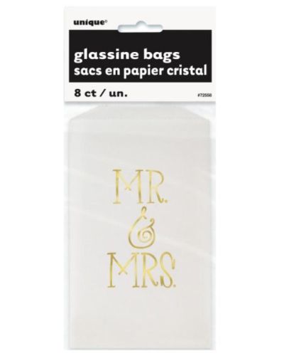 Mr & Mrs Glassine Treat Bags 8pk