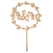 Mr & Mrs Wreath Cake Topper – Wooden