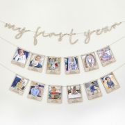My First Year Wooden Baby Photo Bunting