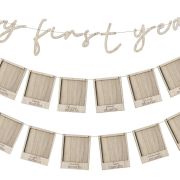 My First Year Wooden Baby Photo Bunting