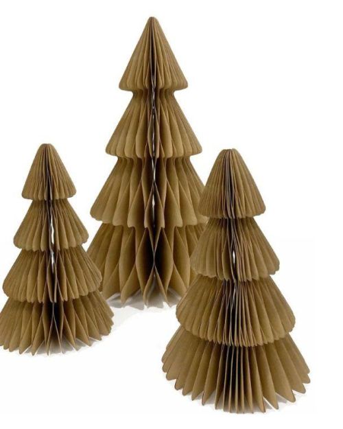35cm Christmas Honeycomb Tree Natural