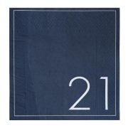 Navy 21st Birthday Napkins 16pk