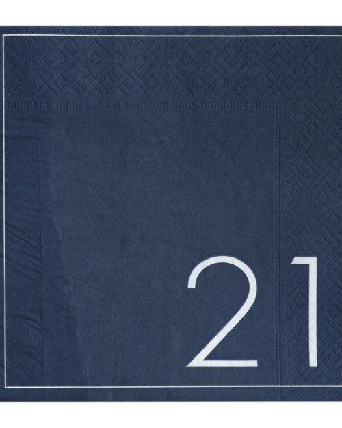 Navy 21st Birthday Napkins 16pk