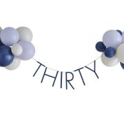 Navy 30th Birthday Balloon Bunting