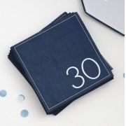 Navy 30th Birthday Napkins 16pk