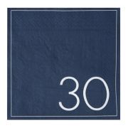 Navy 30th Birthday Napkins 16pk