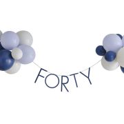 Navy 40th Birthday Balloon Bunting