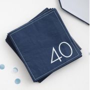 Navy 40th Birthday Napkins 16pk