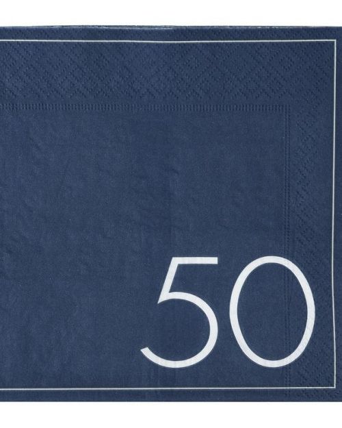 Navy 50th Birthday Napkins 16pk