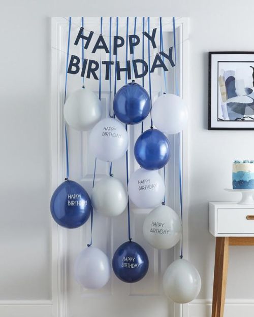 Navy & Blue Happy Birthday Balloon Door Kit