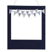 Navy Customisable Happy Birthday Photo Booth Frame