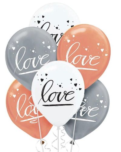 Navy Love Balloons 6pk