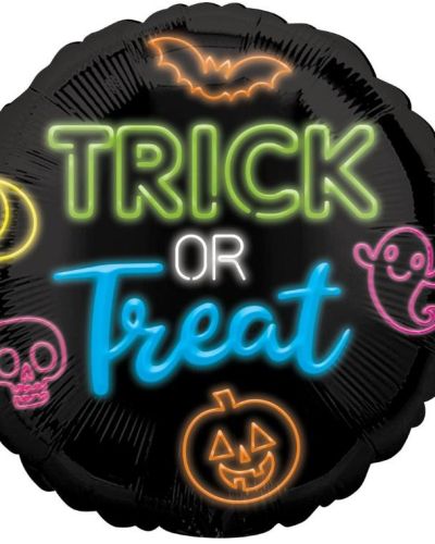 Neon Trick or Treat Foil Balloon