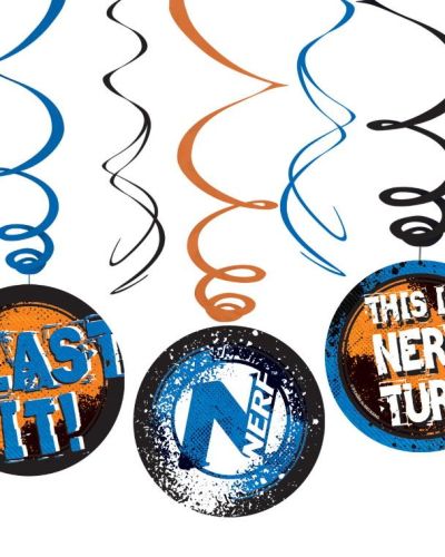 Nerf Hanging Swirl Decorations 6pk