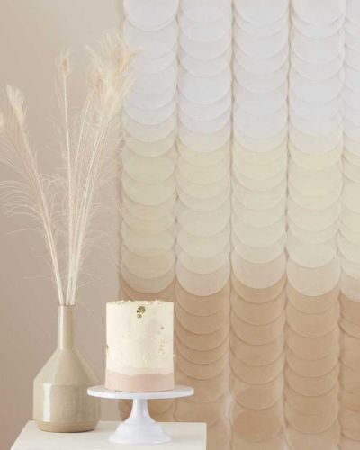 Neutral Ombre Tissue Disc Party Backdrop