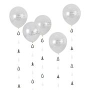 Nordic Noel Confetti Balloons with Tails 5pk