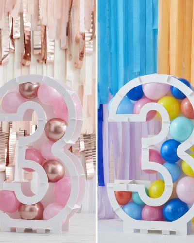 Number 3 Balloon Mosaic Stand