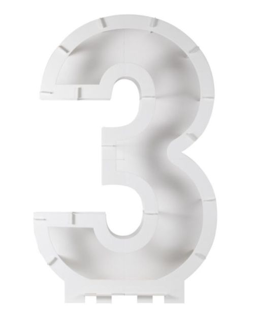 Number 3 Balloon Mosaic Stand
