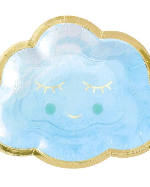Oh Baby Boy Cloud Shaped Plates 8pk