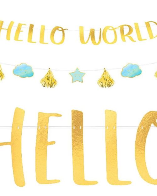 Oh Baby Boy Hello World Banner & Garland