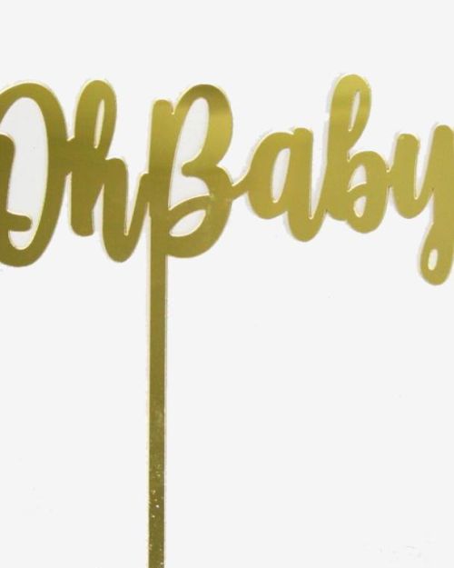 GoBake Oh Baby Cake Topper – Gold