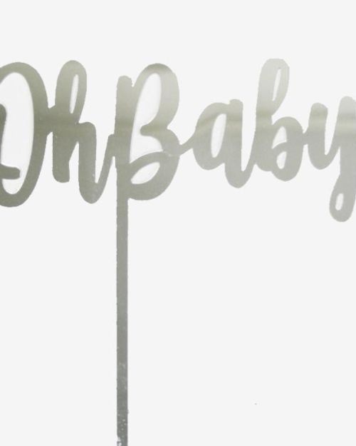 GoBake Oh Baby Cake Topper – Silver