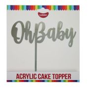 GoBake Oh Baby Cake Topper – Silver
