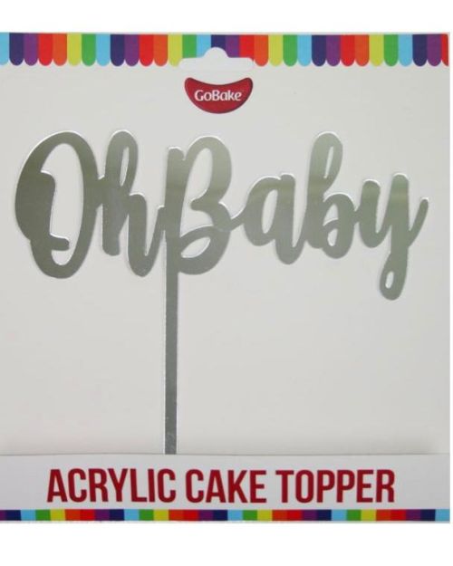 GoBake Oh Baby Cake Topper – Silver