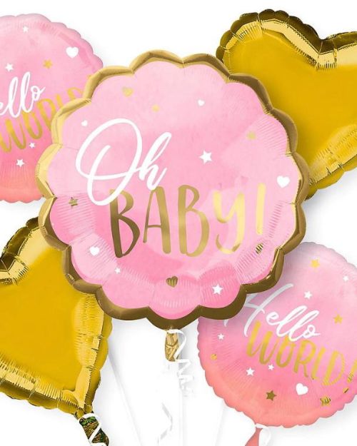 Oh Baby Girl Foil Balloon Bouquet