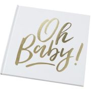 Oh Baby Gold Baby Shower Guest Book
