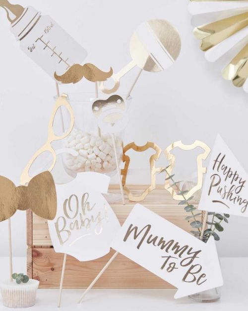 Oh Baby Gold Photo Booth Props