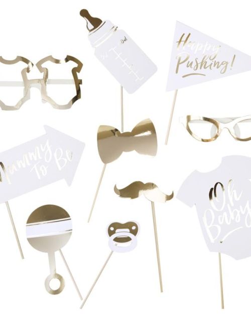 Oh Baby Gold Photo Booth Props