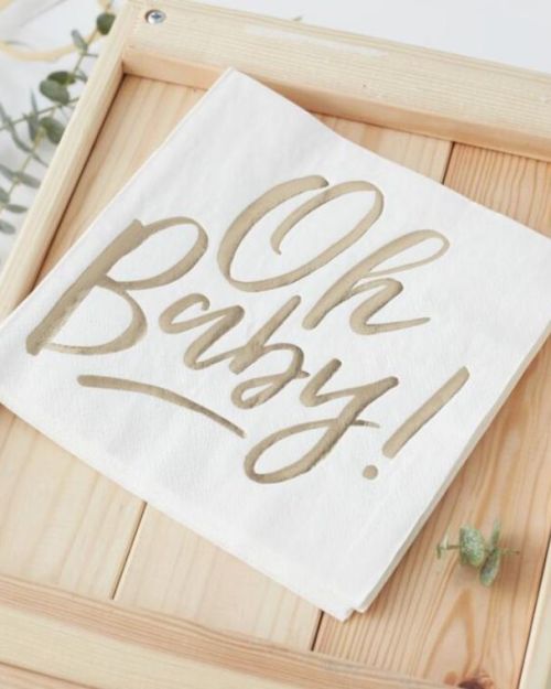 Oh Baby Gold Lunch Napkins 16pk