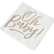 Oh Baby Gold Lunch Napkins 16pk