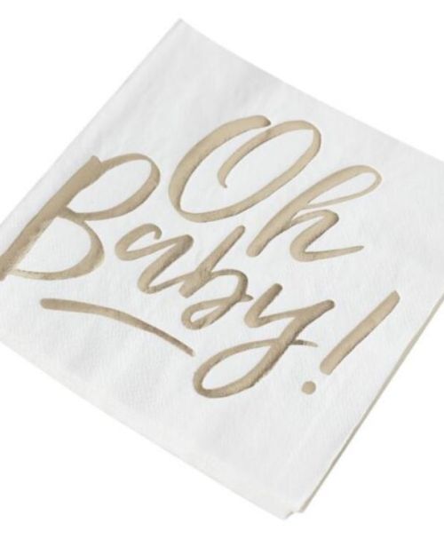 Oh Baby Gold Lunch Napkins 16pk