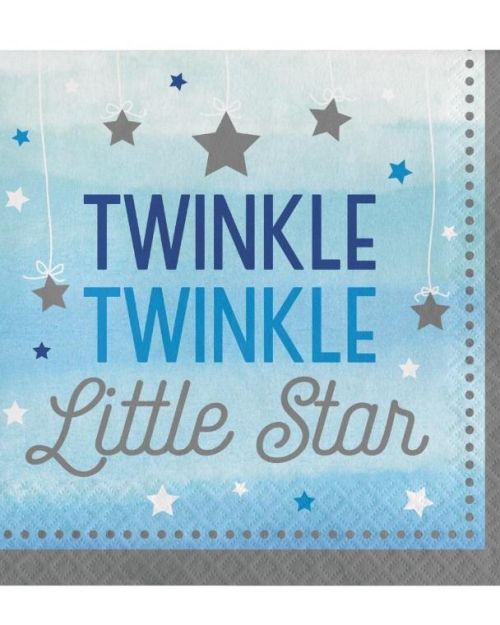 One Little Star Boy Lunch Napkins 16pk