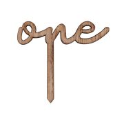 Wooden ‘One’ 1st Birthday Cupcake Toppers 6pk