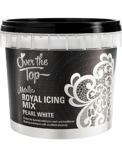 Over The Top Metallic Royal Icing Mix – Pearl White