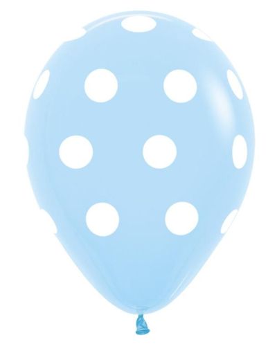 Pastel Blue Polka Dot Balloons 12pk