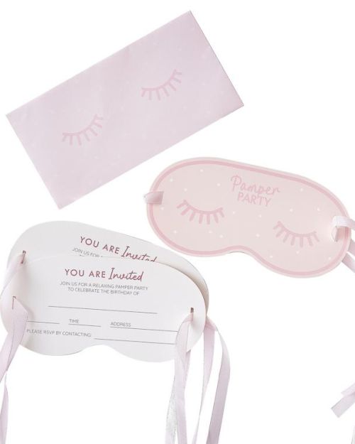 Pamper Party Eye Mask Invitations 5pk