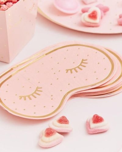 Pamper Party Pink & Gold Eye Mask Napkins 16pk