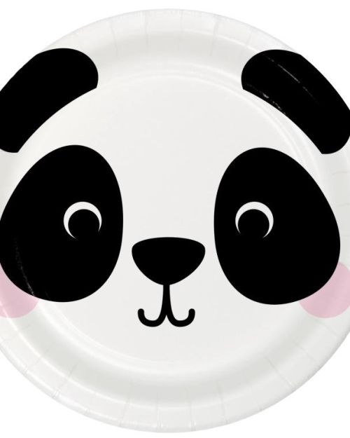 Animal Faces Panda Dinner Plates 8pk