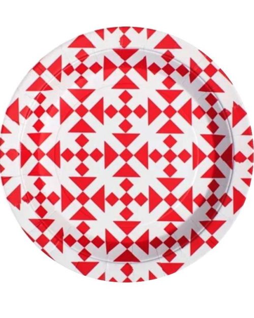 Paper Eskimo Dessert Plates – Aztec Red