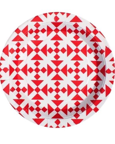 Paper Eskimo Dessert Plates – Aztec Red