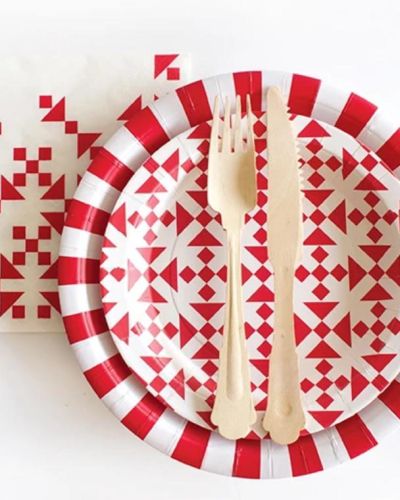 Paper Eskimo Dessert Plates – Aztec Red